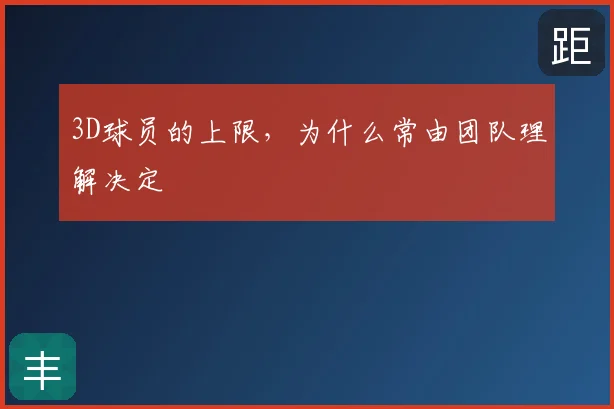 3D球员的上限,为什么常由团队理解决定
